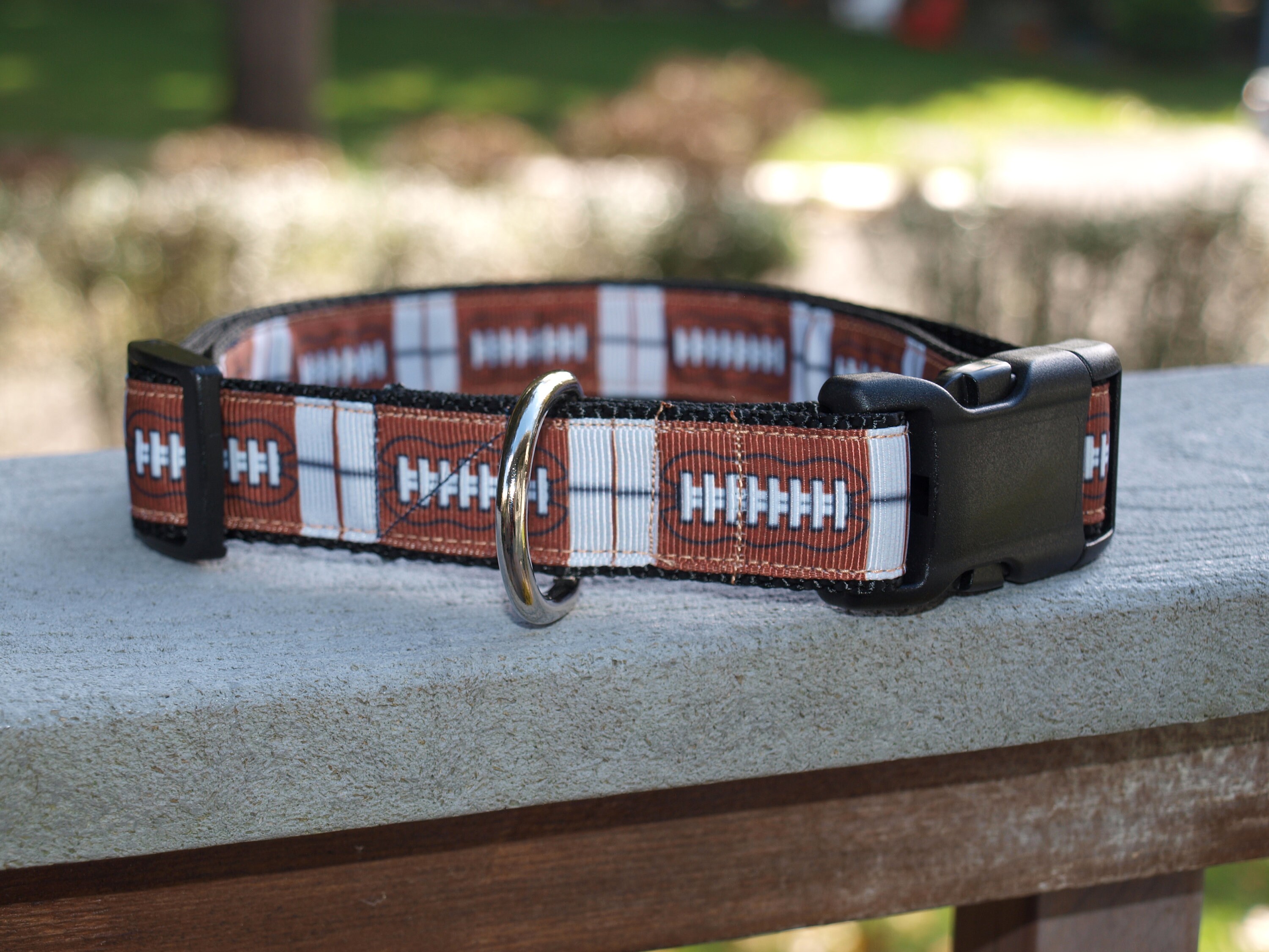 Football Dog Collar / Football Collar / Brown Dog Collar / Etsy