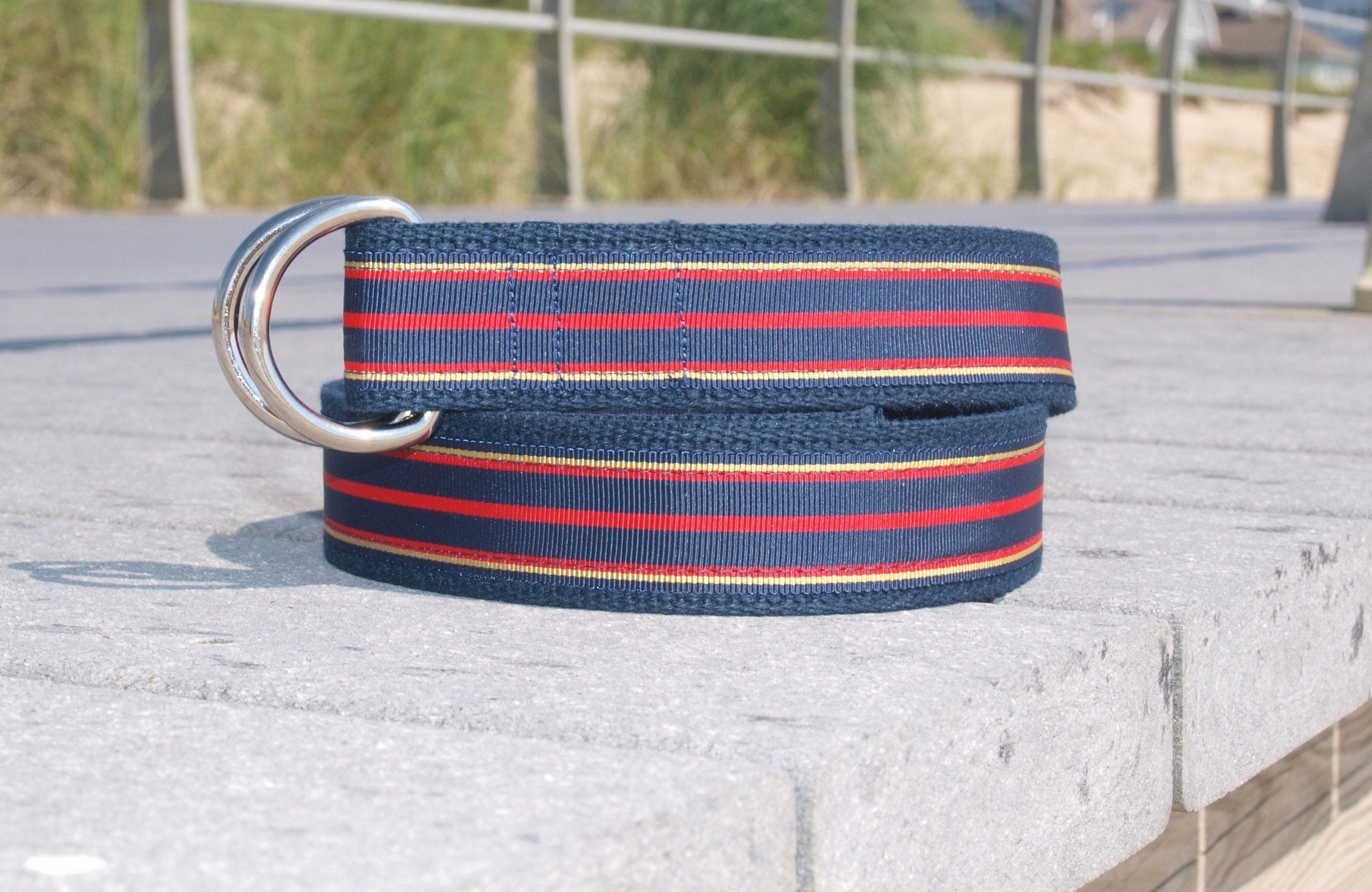 Striped Ribbon Belts Stripe Belt for Men Collegiate Striped Belts Gifts for Men Belt for Men Gifts for Dad Pant Sizes 30-54