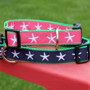 Starfish Dog Collars / Beach Collars / Summer Collars / Preppy Collar / Summer Dog Collar / Sm/Med or Med/Large / Matching Leash Available