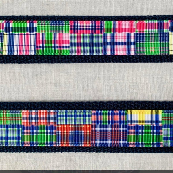 Mens Madras Ribbon Belts / Madras Plaid Belt / Gifts for Dad / 2 Styles / Big and Tall Belts / Mens Belts / Canvas belt / Pant sizes 30-60