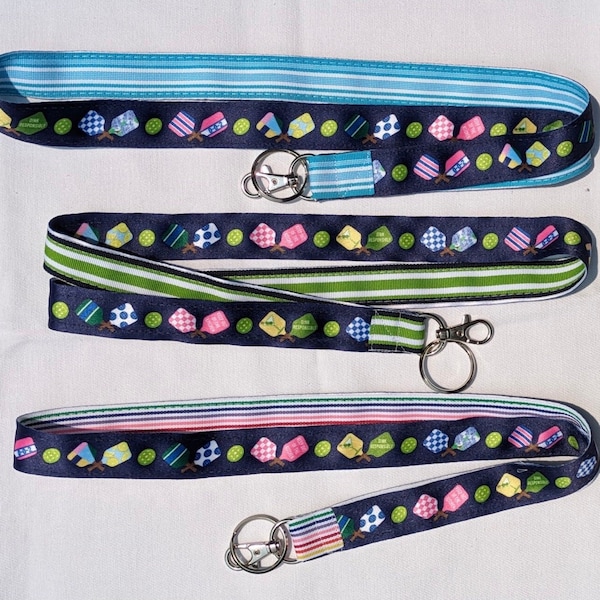 Pickleball Lanyard / Key ring Lanyard / Pickle Ball / pickleball gift / Pickleball Accessories / grosgrain ribbon / pickleball key ring