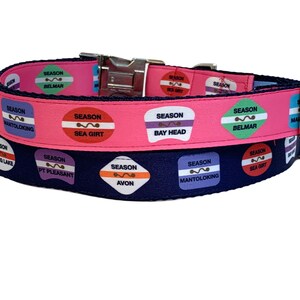 Sea Girt Area Beach Badge Collar / Spring Lake / Belmar / Avon / Pt Pleasant / Manasquan / Bay Head / Mantoloking / Matching Leash Available afbeelding 2