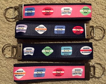 Monmouth Beach Area Badge Key Fob  Asbury Park, Bradley Beach, Ocean Grove, Allenhurst, Deal, Monmouth Beach,  Long Branch and Sea Bright