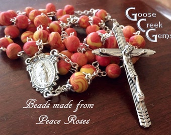 Goose Creek Rose Petal Job S Tears Rosaries By Goosecreekgems We use a usps priority mail small flat rate box as long as your order will fit safely in one. goose creek rose petal job s tears