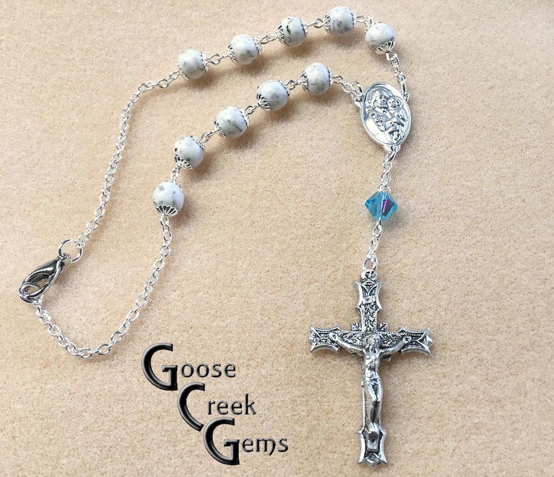 Car Rear View MIrror Rosary Hail Mary Beads Made From Your Etsy