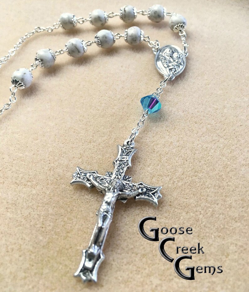 Car Rear View MIrror Rosary Hail Mary Beads Made From Your Etsy