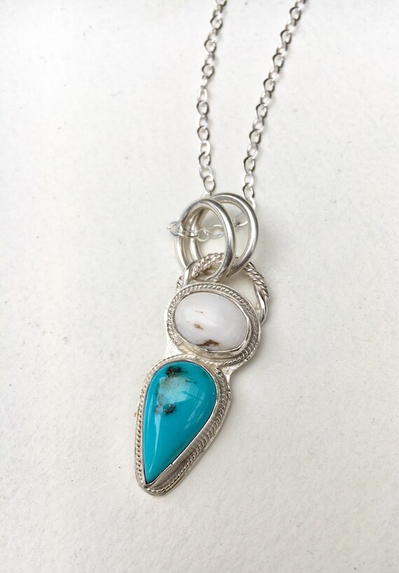 white buffalo turquoise pendant