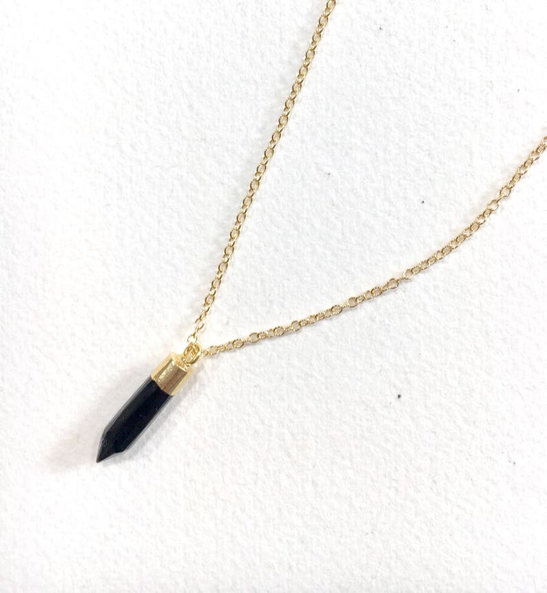 black onyx crystal necklace