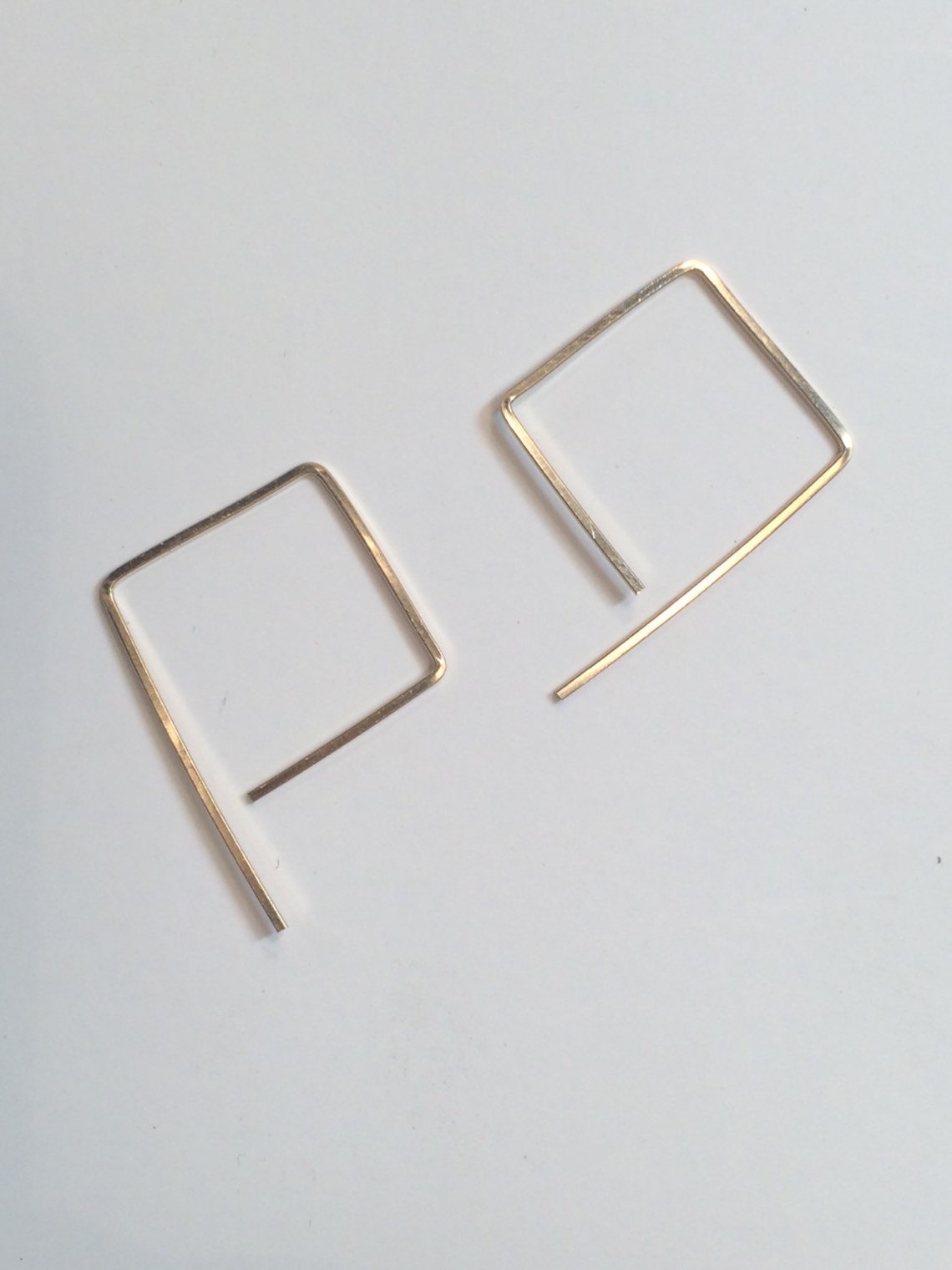 Gold Threader Earrings Gold Geometric Ear Threader Geometric Etsy