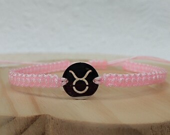 Zodiac Sign Macrame Bracelet- Zodiac Bracelet- Astrology Bracelet- Zodiac Wristband- Bracelet with Zodiac Sign- Astrology Wristband