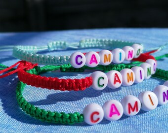 Camino de Santiago Bracelet Macrame Bracelet Pilgrim Bracelet Letter Beads Bracelet Camino Jewelry