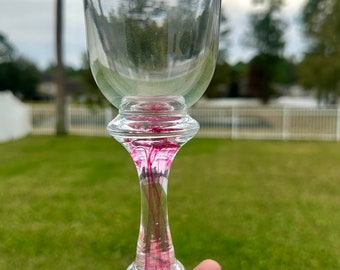 Jeripoint Irish Handblown Pink Twist Wine Goblets from Kinkeny Studio - Set of Two