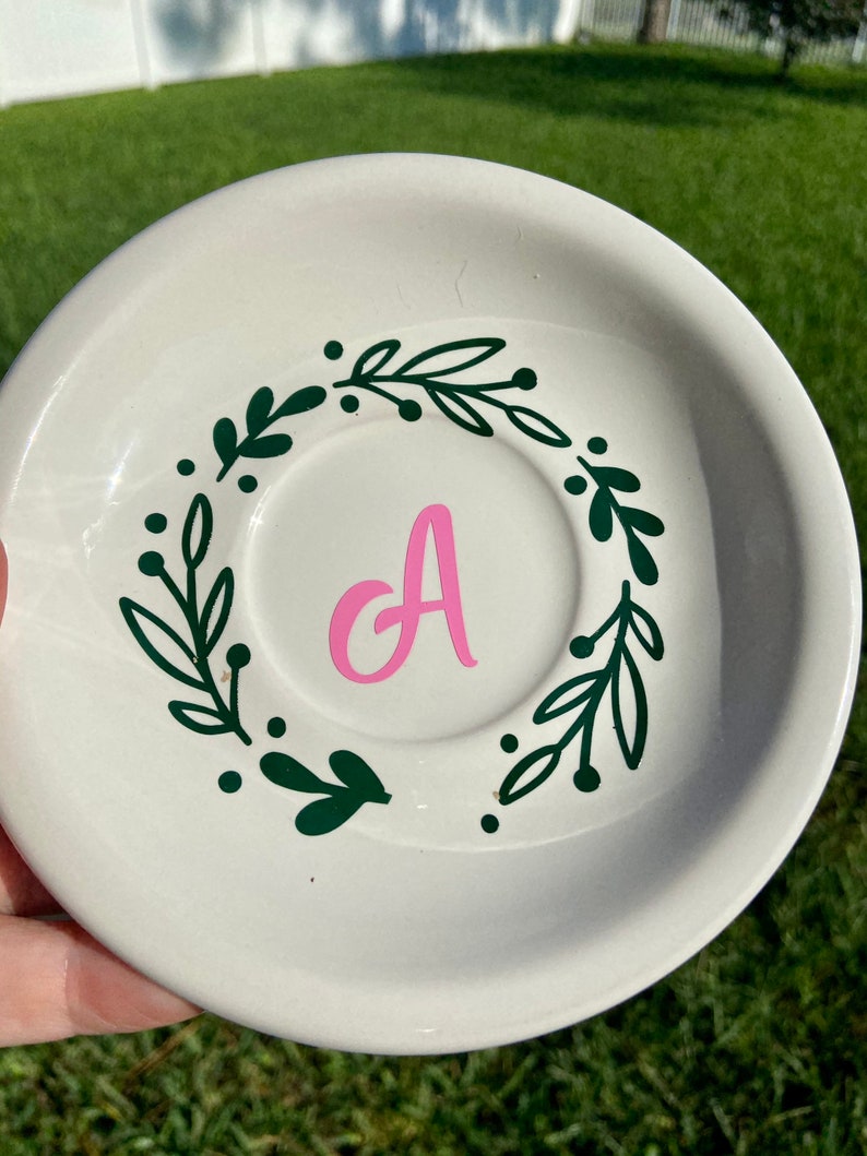 Personalized Tea Cup and Saucer Set Floral and Leave Design Etsy