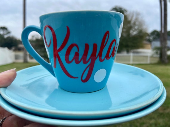 Blue Vintage Tea Cup Plate and Saucer set - three piece set