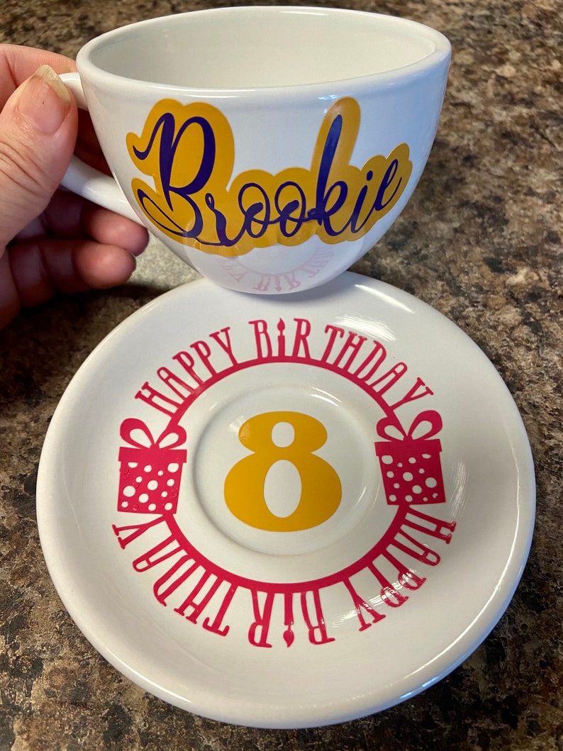 Birthday Tea Cup and Saucer Set Personalized With Name and Etsy