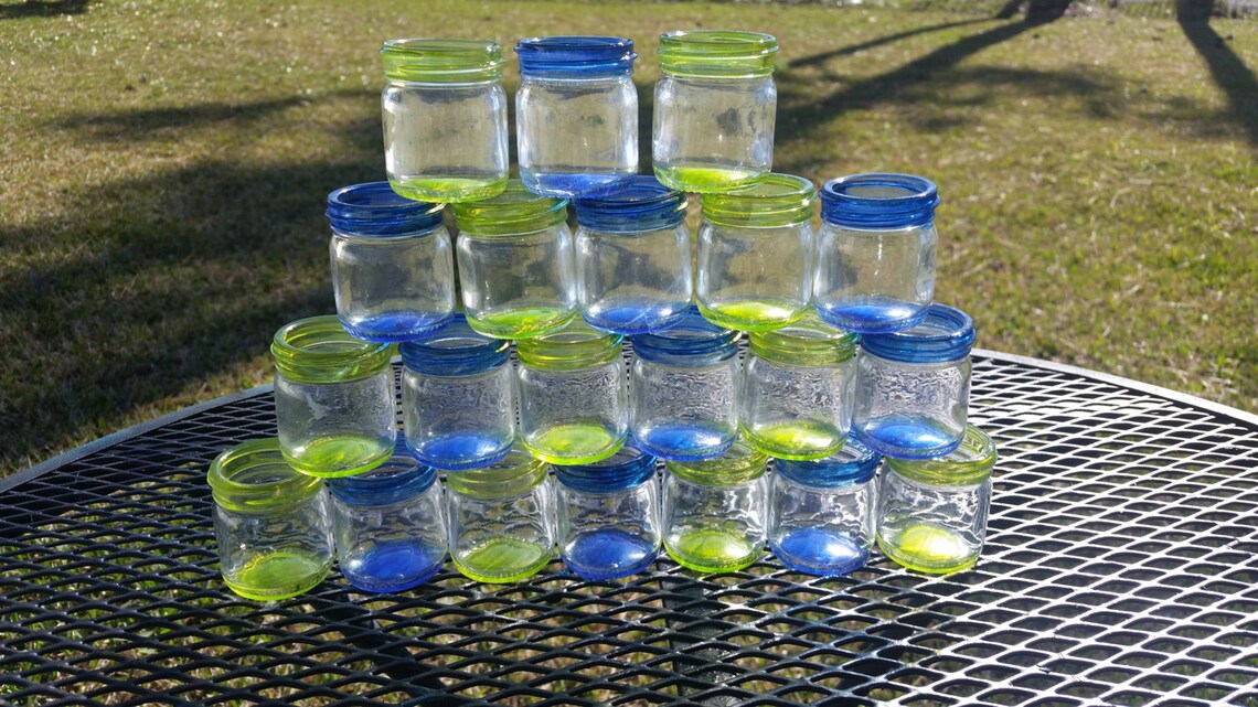 Mini Mason Jar Shot Glasses Set of 20 CHOOSE COLORS Two Etsy