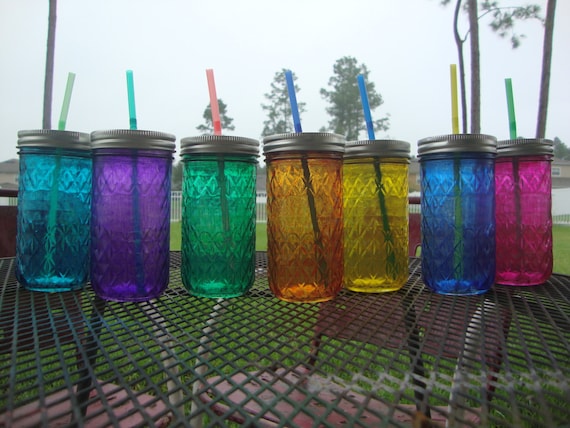 12oz Quilted Ball Mason Jar Sippy Cup - CHOOSE YOUR COLOR -  Bachelorette Party - Baby Showers - Weddings Welcome
