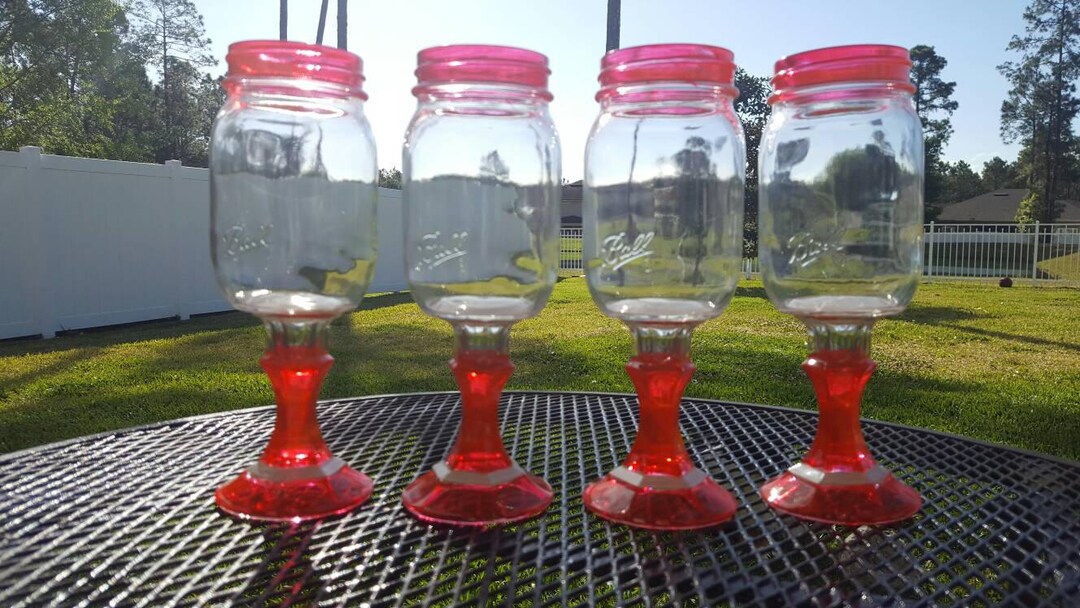 Mason Jar Wine Glasses Ball Mason Jar Margarita or Sangria Etsy