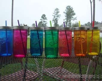 24 Oz Glass Mason Jar Cup, Mason Jar Tumbler, Mason Jar Tumbler Cup, Mason  Jar Straw Cup, Wide Mouth Mason Jar Tumbler Fits in Cupholder, - Etsy