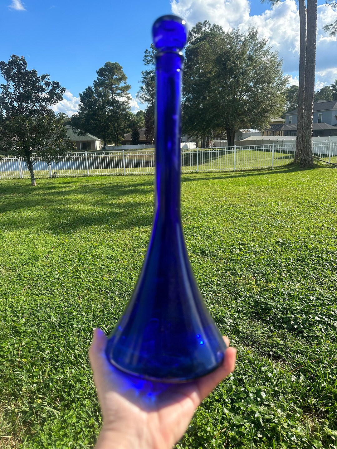 Mid Century Vintage Blue Decanter or Home Decoration Etsy