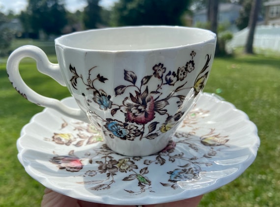 Vintage Staffordshire English Tea Cup - Floral Design