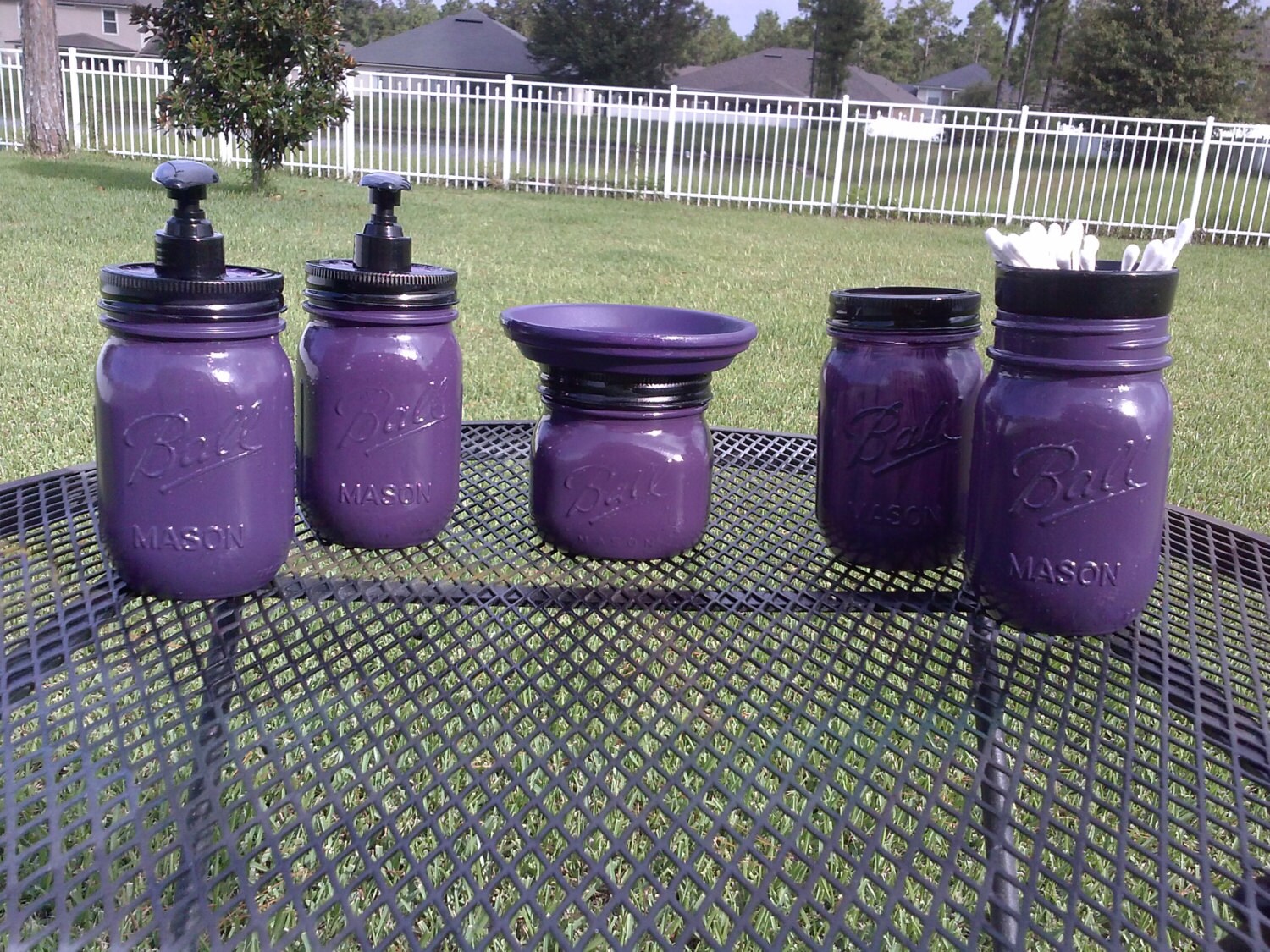 Mason jar 2024 bathroom set