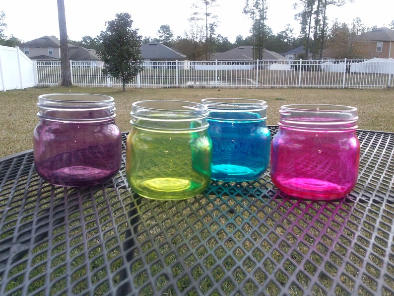 Colored Mason Jar Martini Wine Glasses 8oz Mini Etsy