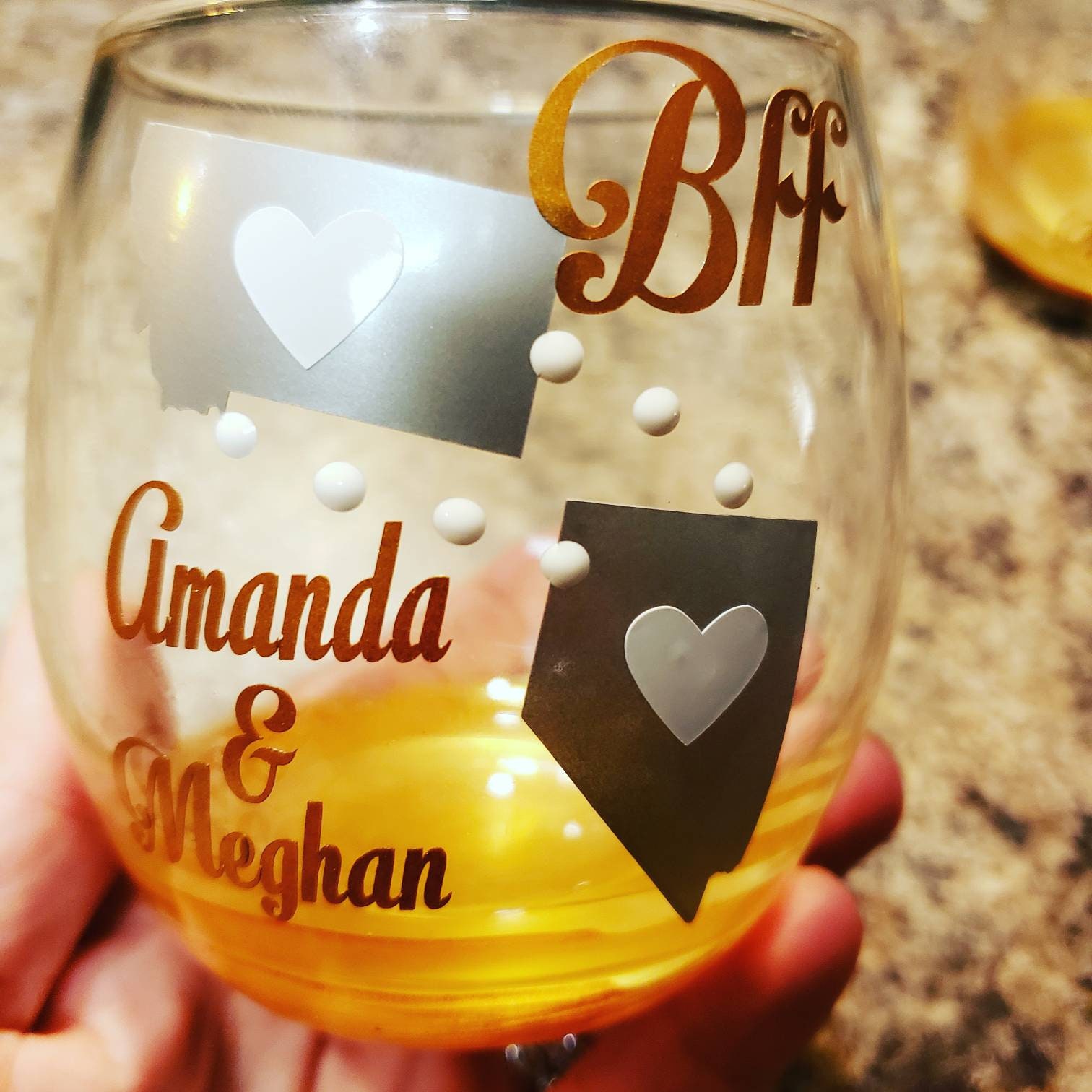 BEST FRIEND Stemless Wine Glass Personalized Wine Glass Etsy