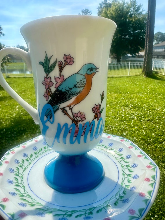 Customized Bird Coffee Cup Set with Saucer - great gift for Coffee or Tea