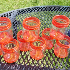 Mini Mason Jar Shot Glasses Set of TEN CHOOSE COLORS Sunshine Yellow Wedding Favors Bachelorette Party image 3