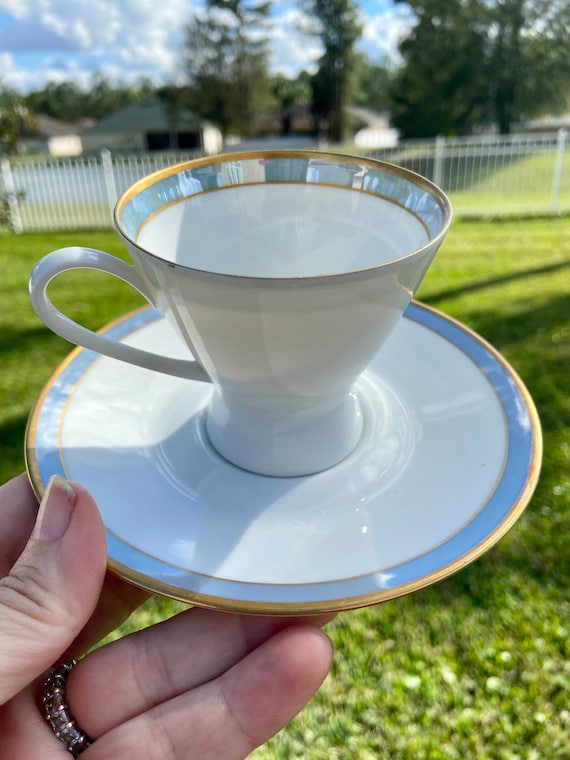 Rosenthal Gala Blue Art Deco Tea Cup and Saucer Set.
