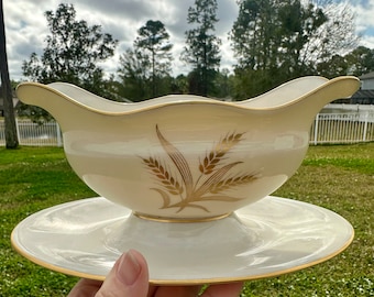 Early Lenox Gravy Harvest Boat with Underplate