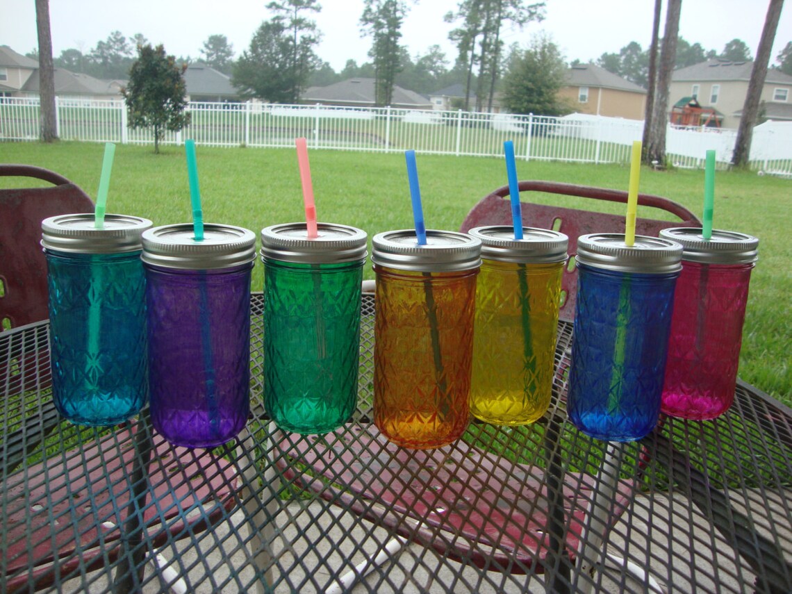 12oz Quilted Ball Mason Jar Sippy Cup CHOOSE YOUR COLOR Etsy