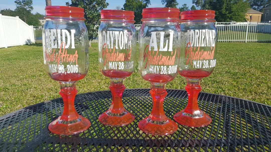 Monogramed Mason Jar Wine Glasses Ball Mason Jar Margarita or Etsy