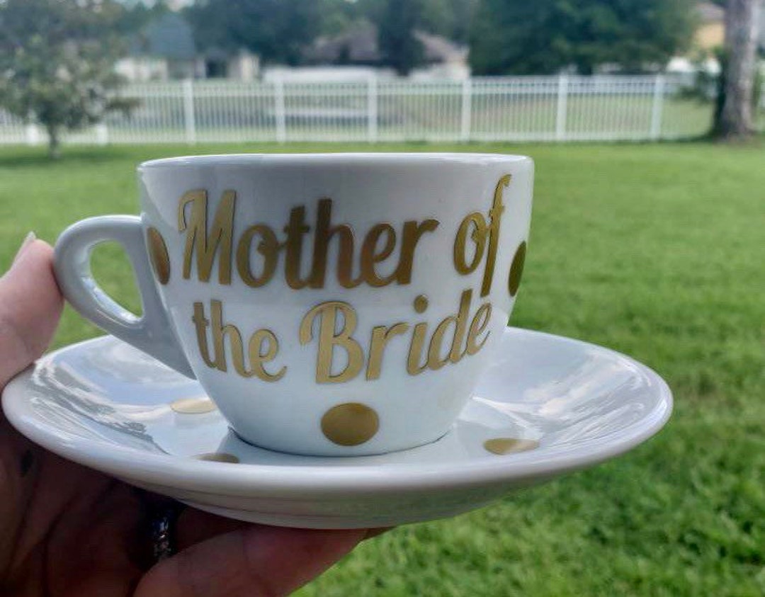 Wedding Party Tea Cup and Saucer Set Custom Tea Cup Pink Tea Cup