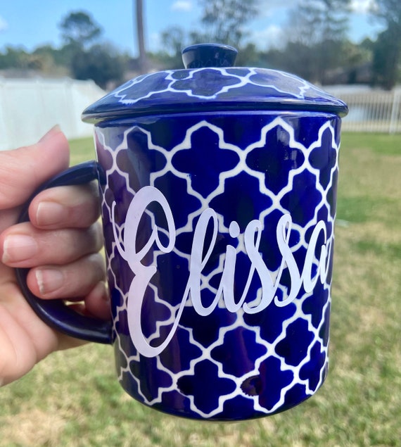 Personalized Tea Cup Set  with lid - great gift