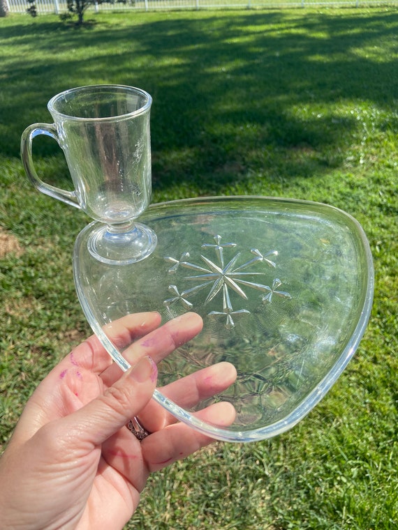 Christmas Clear Snowflake Snack Plate with Espresso Cup - Holiday Party