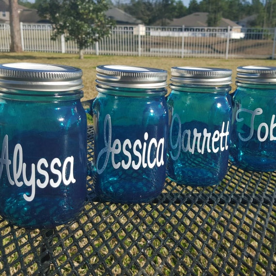 Personalized 16 oz  MASON JAR Sippy Tumbler - Wedding Glass -  Bachelorette Party - Baby Showers - Wedding Favors - Mason Jar Glass