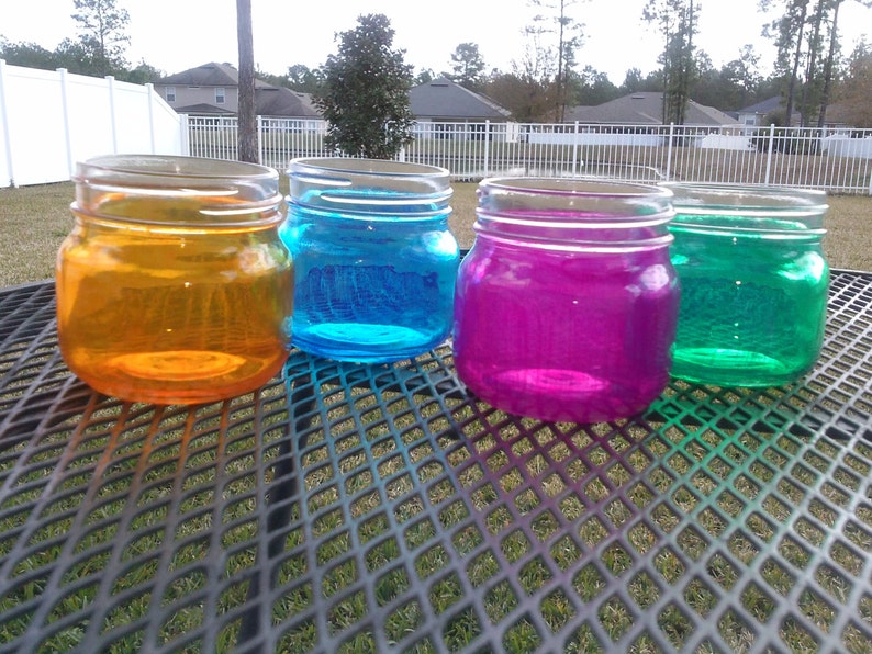 Colored Mason Jar Martini Wine Glasses 8oz Mini Etsy