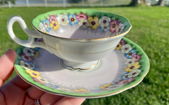 Vintage Japan Nippon Floral Tea Cup and Saucer Set
