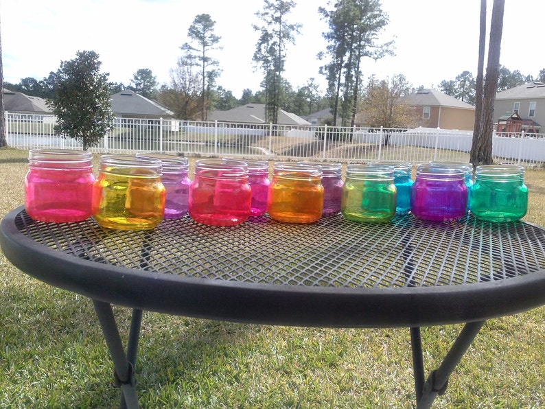 Colored Mason Jar Martini Wine Glasses 8oz Mini Etsy