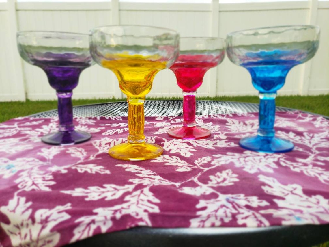 MARGARITA GLASS Custom Color Colored Glassware Holiday Etsy
