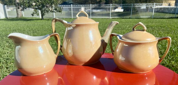 Vintage  Bavaria Tea Set including Tea Pot  and Creamer and Sugar Bowl Set