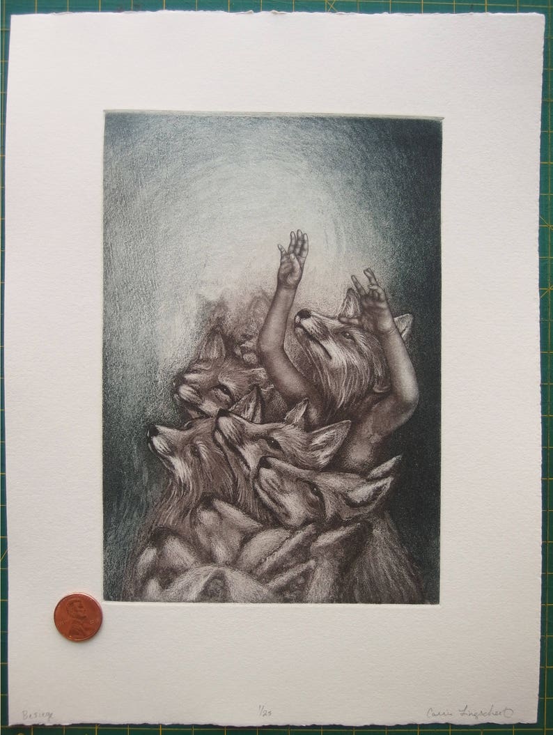 Besiege original intaglio print by Carrie Lingscheit image 2