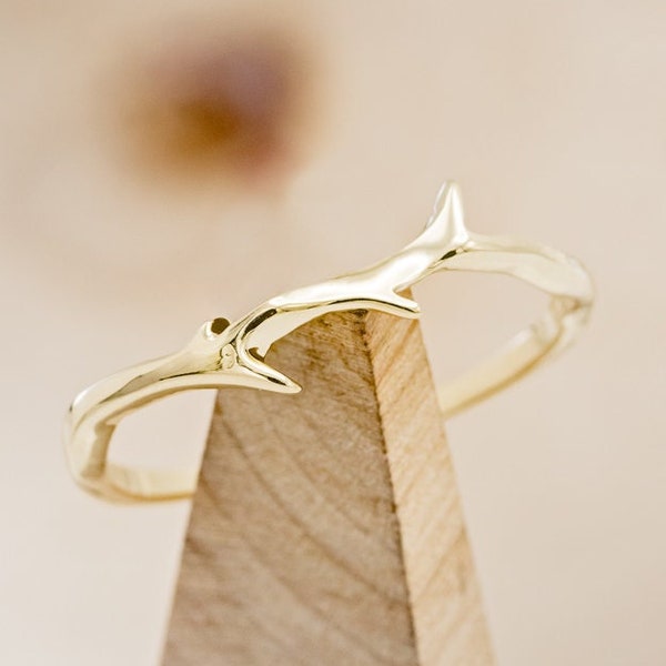 The "Artemis" - 14K Gold Antler Style Stacking Band - Staghead Designs