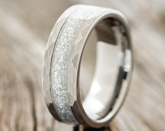 The "Apollo" - Tungsten Men's Ring with Diamond Dust and Faceted Edges - Staghead Designs