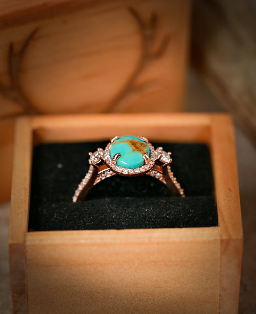 The KB 14K Gold Turquoise Engagement Ring with Etsy