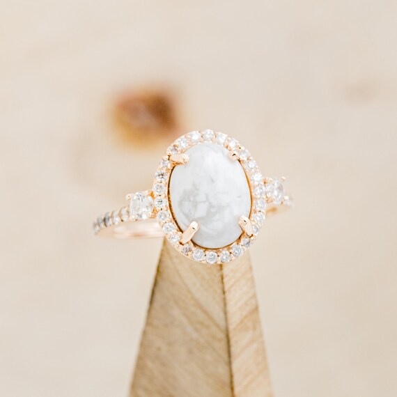 White buffalo sale turquoise engagement ring