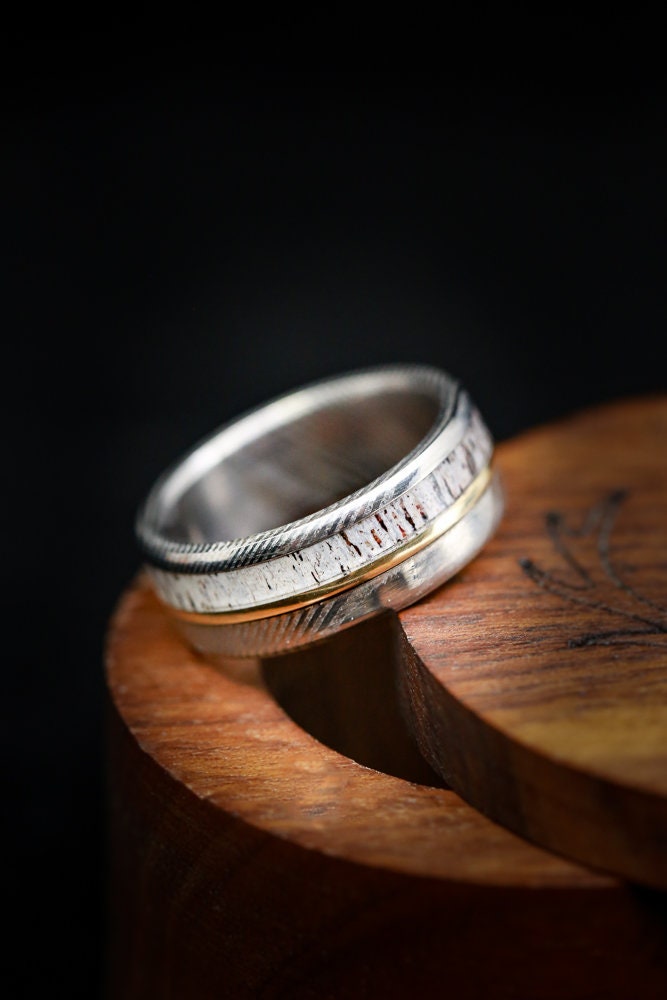 Men's Antler Wedding Ring The Tanner Elk | Etsy