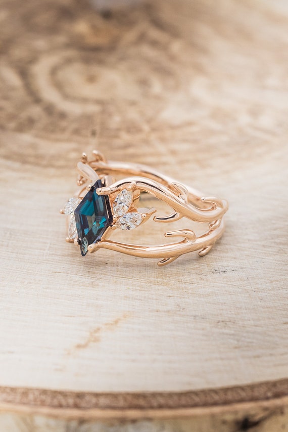 Lab created alexandrite engagement ring sale